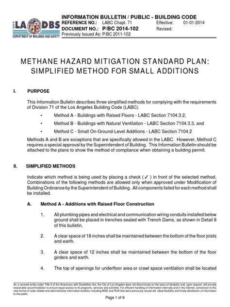 methane analysis|methane hazard mitigation standard plan.